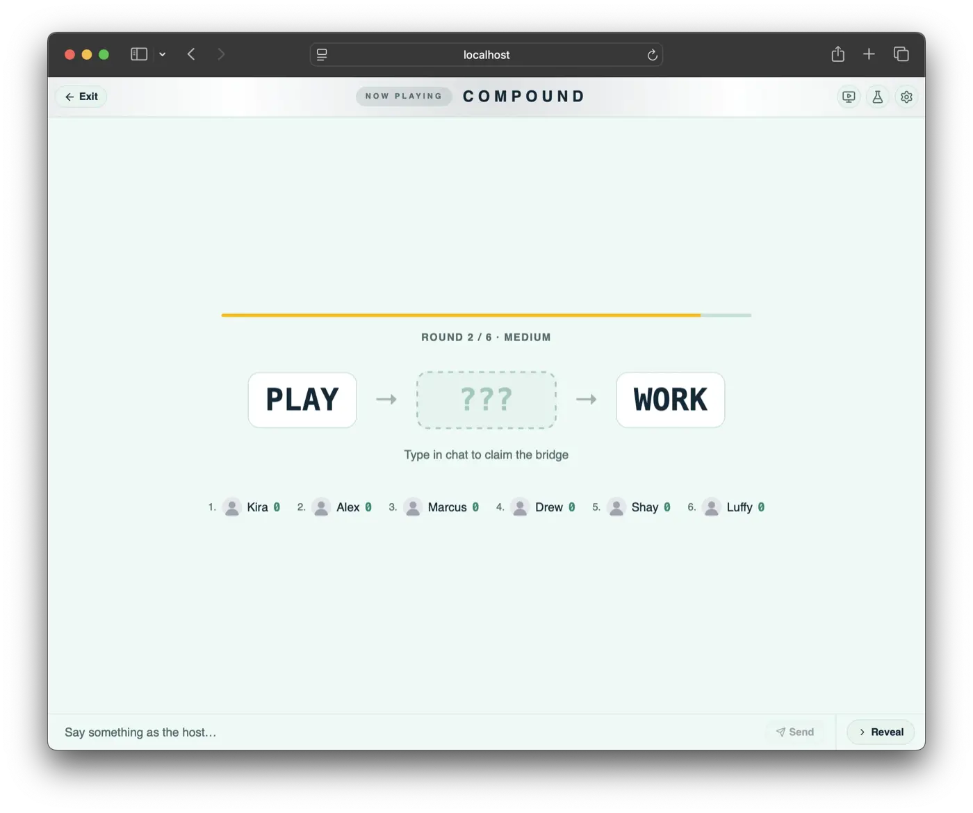 The Compound stage mid-round during a live stream