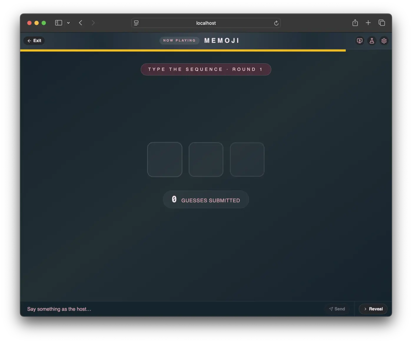 The Recall stage mid-round during a live stream