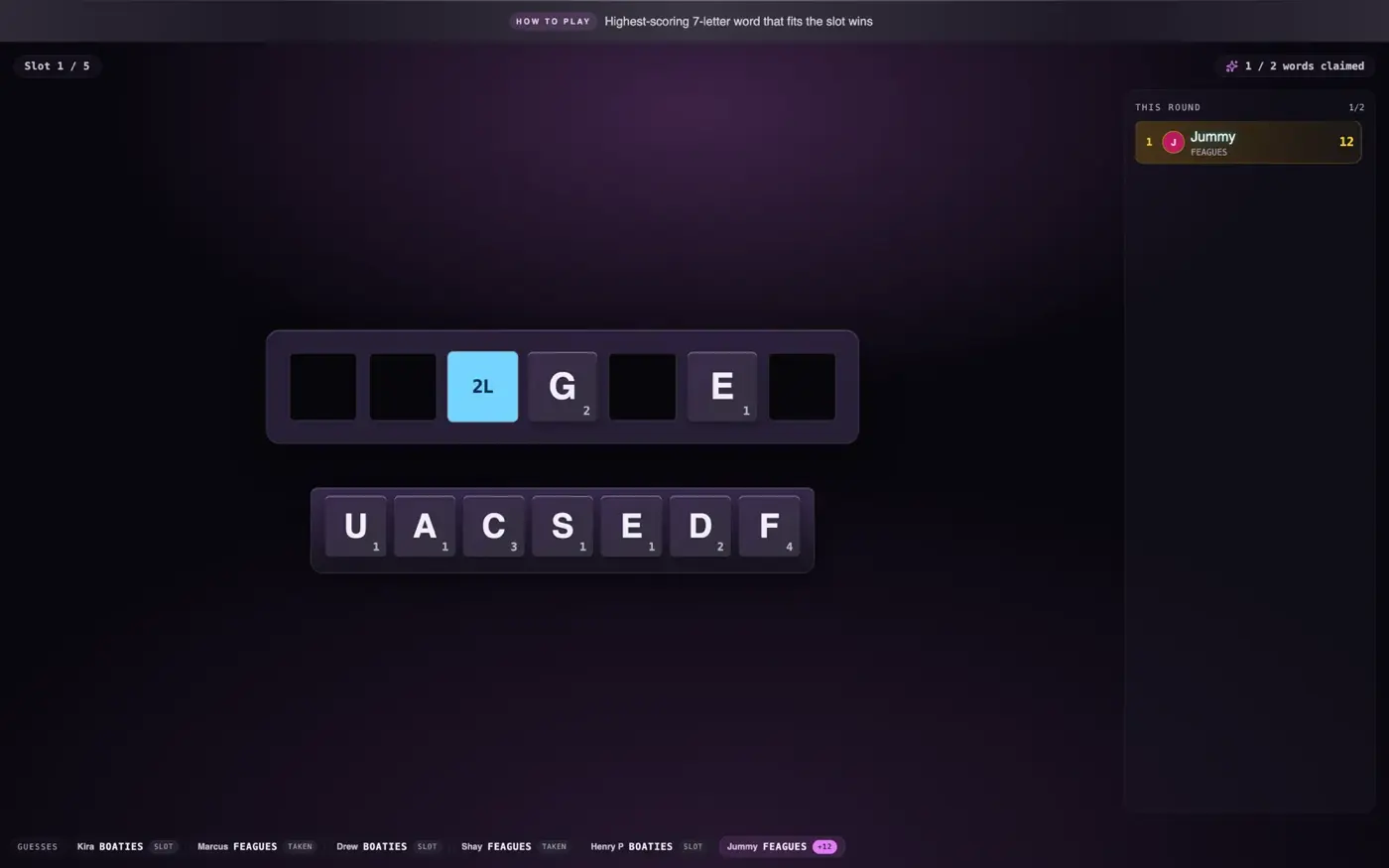 The Tile Rush stage mid-round during a live stream
