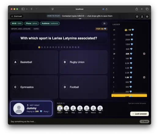 Who Wants to be a Big Giftor gameplay